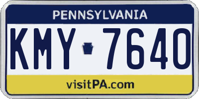 PA license plate KMY7640