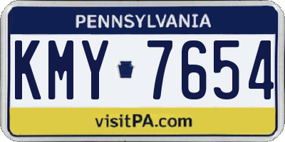 PA license plate KMY7654