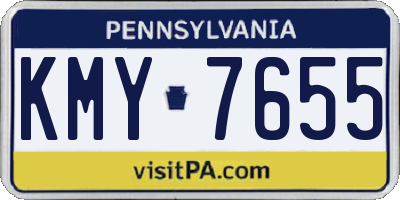 PA license plate KMY7655
