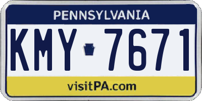 PA license plate KMY7671