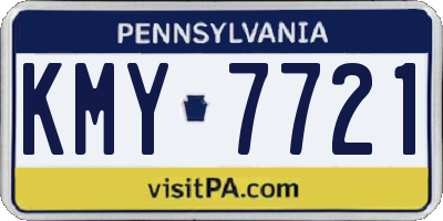 PA license plate KMY7721
