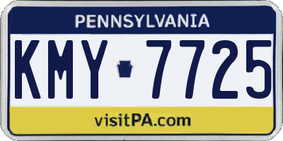PA license plate KMY7725