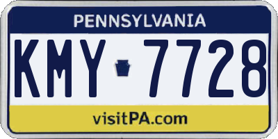 PA license plate KMY7728
