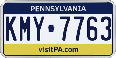 PA license plate KMY7763