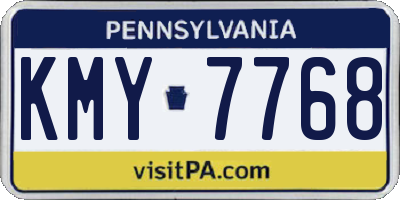 PA license plate KMY7768