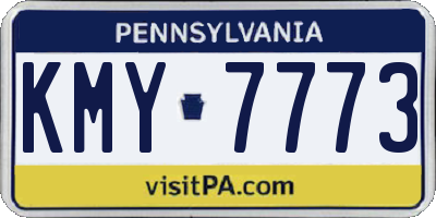PA license plate KMY7773