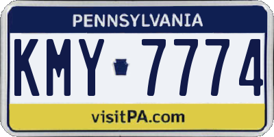 PA license plate KMY7774