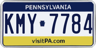 PA license plate KMY7784