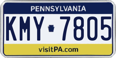 PA license plate KMY7805