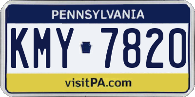 PA license plate KMY7820