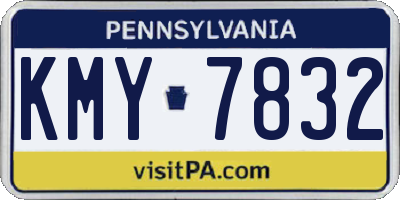 PA license plate KMY7832