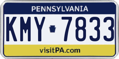 PA license plate KMY7833