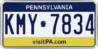 PA license plate KMY7834