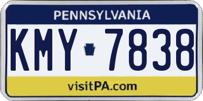 PA license plate KMY7838