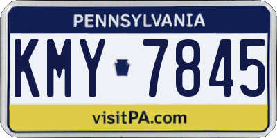 PA license plate KMY7845