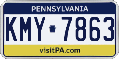 PA license plate KMY7863