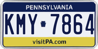 PA license plate KMY7864
