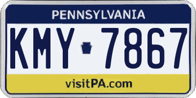 PA license plate KMY7867