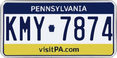 PA license plate KMY7874