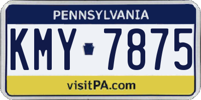 PA license plate KMY7875
