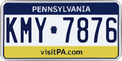 PA license plate KMY7876
