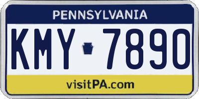 PA license plate KMY7890