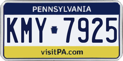 PA license plate KMY7925