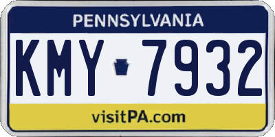PA license plate KMY7932