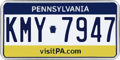 PA license plate KMY7947