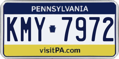 PA license plate KMY7972