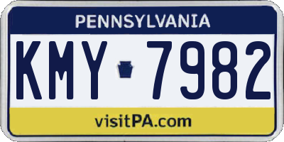 PA license plate KMY7982