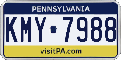 PA license plate KMY7988