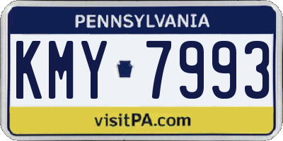 PA license plate KMY7993