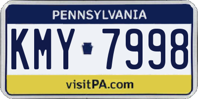 PA license plate KMY7998