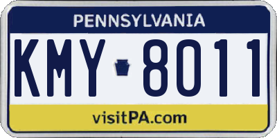 PA license plate KMY8011
