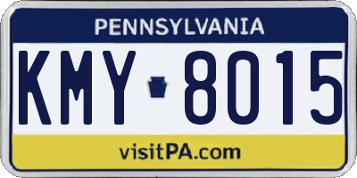 PA license plate KMY8015