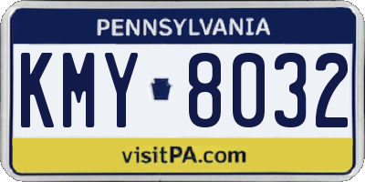 PA license plate KMY8032