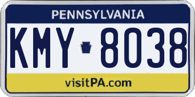 PA license plate KMY8038