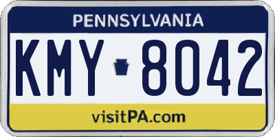 PA license plate KMY8042