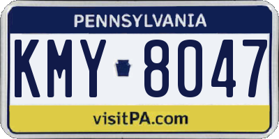 PA license plate KMY8047