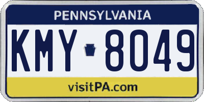 PA license plate KMY8049