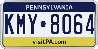 PA license plate KMY8064