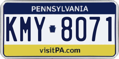 PA license plate KMY8071