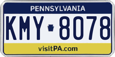 PA license plate KMY8078