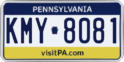 PA license plate KMY8081