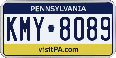PA license plate KMY8089