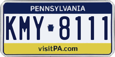 PA license plate KMY8111