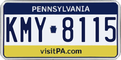 PA license plate KMY8115