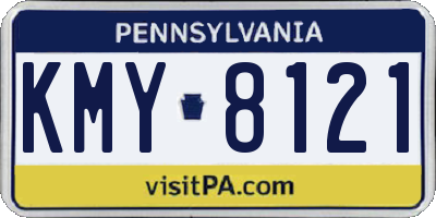 PA license plate KMY8121