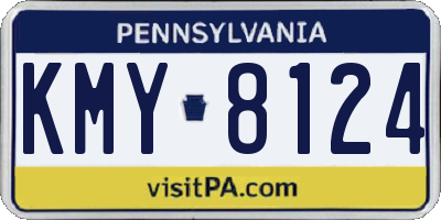 PA license plate KMY8124